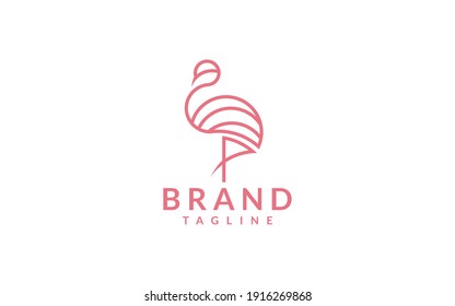 Flamingo elegant minimalist vector logo