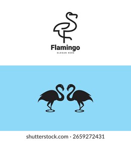 Elegantes minimalistisches Vektorlogo Flamingo