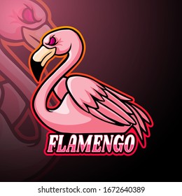 Flamingo esport logo mascot design