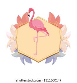 flamingo exotic bird flowers