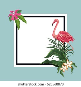 flamingo exotic tropical card template
