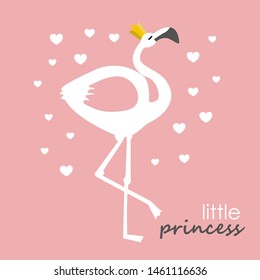 flamingo. Fashion cute queen. Little Princess 