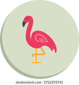 Icono de estilo de círculo plano de flamenco