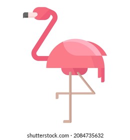 flamingo flat clipart vector illustration