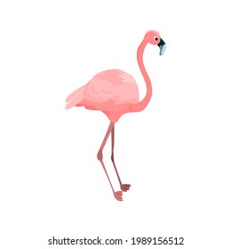 Flamingo flat icon. Colored vector element from birds collection. Creative Flamingo icon for web design, templates and infographics.