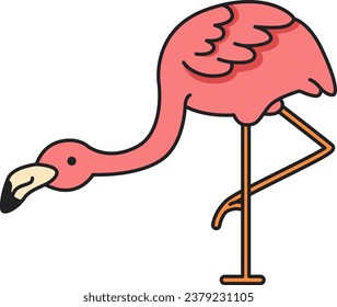 Flamingo flat icon. Vector illustration of a flamingo.
