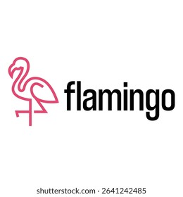 flamingo flat minimalist logo design