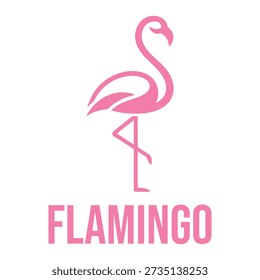 flamingo flat minimalist logo design
