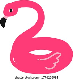 flamingo float flat illustration vector icon