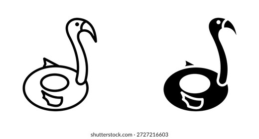 Conjunto de iconos de flotador flamenco. Símbolo aislado fondo blanco. Ilustración vectorial. color editable.