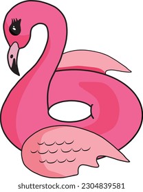 Flamingo Float Summer Beach Illustración
