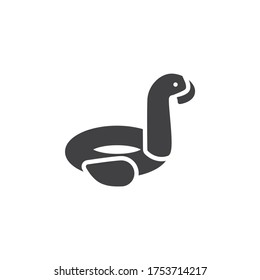 Flamingo float vector icon. filled flat sign for mobile concept and web design. Inflatable flamingo glyph icon. Symbol, logo illustration. Vector graphics