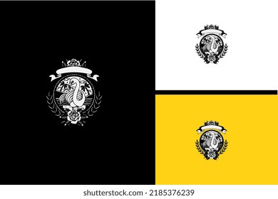 flamingo and flower vector black and white