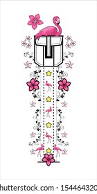 Flamingo e flores design arte