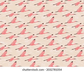 flamingo flying on the sky pattern design