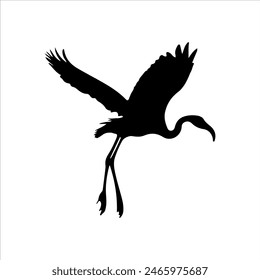 Flamingo flying silhouette isolated on white background. Flamingo icon vector illustration design.