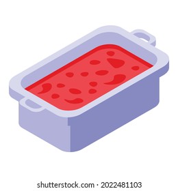 Vector isométrico del icono alimentario Flamingo. Comida de flamingo zoológico. Pájaro chiflado