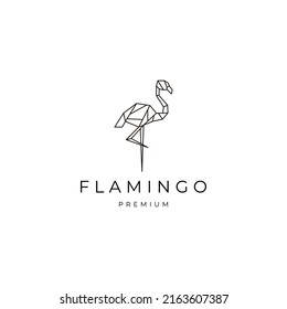Vorlage für das geometrische, polygonale Logo, Vektorsymbol von Flamingo