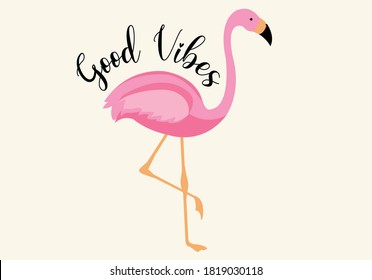 flamingo good vibes vector design art positive daisies positive quote flower design margarita 
mariposa
stationery,mug,t shirt,phone case fashion slogan  style spring summer sticker and etc