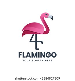 Ilustración del vector del logotipo de gradiente Flamingo