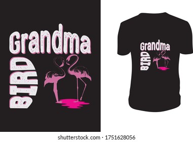 Flamingo Grandma Bird T shirt, Flamingo, Flamingo Vector Template
