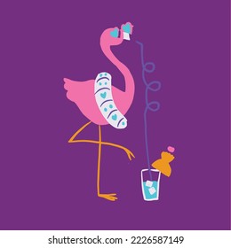 Flamingo graphic design. Kids tshirt print design and more