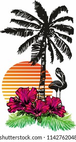 flamingo graphic design vector art
