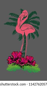 flamingo graphic design vector art