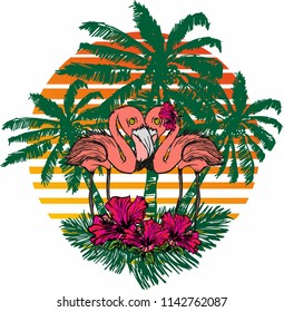 flamingo graphic design vector art