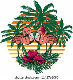 flamingo graphic design vector art