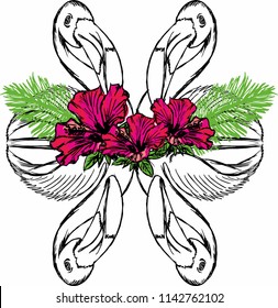 flamingo graphic design vector art
