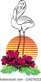 flamingo graphic design vector art