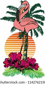 flamingo graphic design vector art