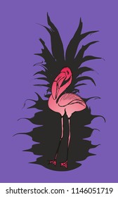 flamingo graphic design vector art