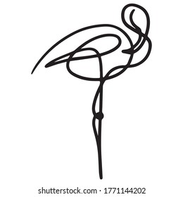 diseño gráfico de flamingo ilustración vectorial, icono, dibujo de tatuajes de arte, patrón de fondo, uso en impresión, dibujo a mano