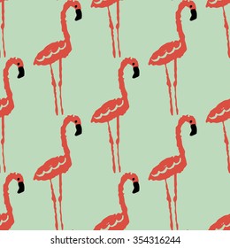 Flamingo hand draw pattern