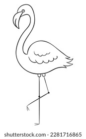 flamingo. Ilustración vectorial dibujada por mano
