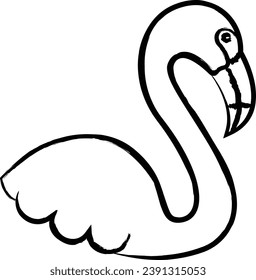 Flamingo hand drawn vector illustration