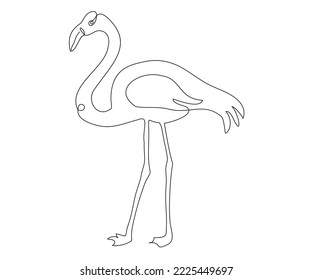flamingo dibujado a mano en un estilo minimalista, en la técnica de una línea, monolina. Símbolo cosmético, logotipo del salón de belleza