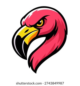 Flamingo Head Mascot Logo. vector eps 10