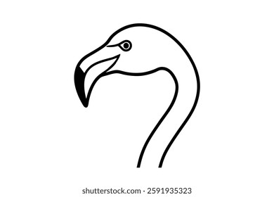A flamingo head vector illustration 