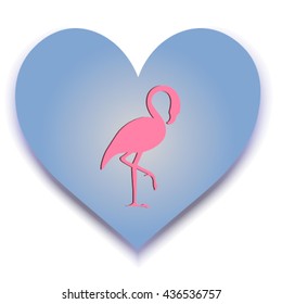 Flamingo with heart