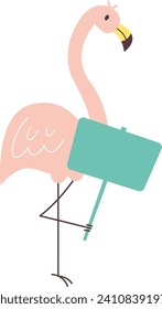 Ilustración del vector de pancartas en blanco Flamingo