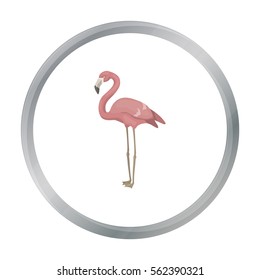 Flamingo icon in cartoon style isolated on white background. Bird symbol stock vector illustration.