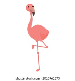 Flamingo icon cartoon vector. Pink bird. Tropical flamingo