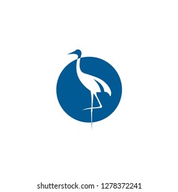 flamingo icon circle logo design illustration 
