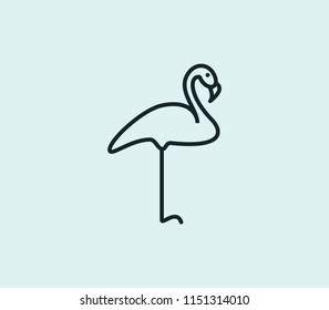 Flamingo icon concept drawing icon line in modern style. Vector illustration for your web mobile logo app UI design.