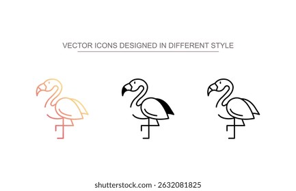 Flamingo-Symboldesign auf weißem Hintergrund, Stockgrafik