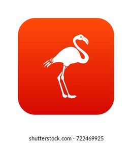 Flamingo icon digital red for any design isolated on white vector illustration