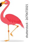 Flamingo, flamingo icon isolated on white background with shadow. Vector illustration, poster, web banner. Vector.